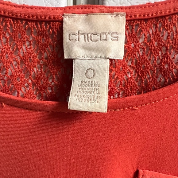 Chicos Orange Blouse with Crochet Lace Back - Picture 3 of 3